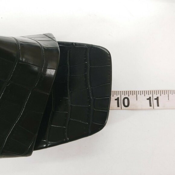 Camssoo Womens Black Alligator Slide Thong Sandal Block High Heel EUR 41‎ - Picture 6 of 10